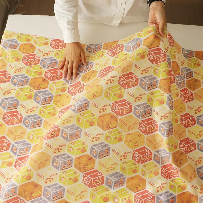 カラフル花柄布和紙ばり物入れ カラフル花柄布和紙ばり物入れ