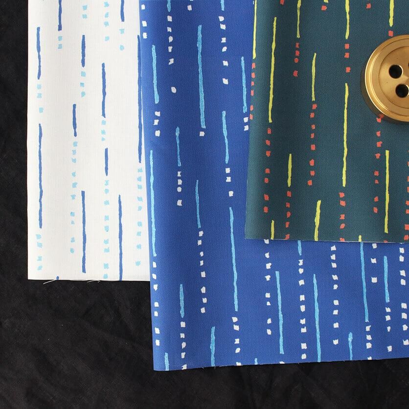 Rain（グリーン）ストライプ柄- 布・生地の通販サイト：nunocoto fabric