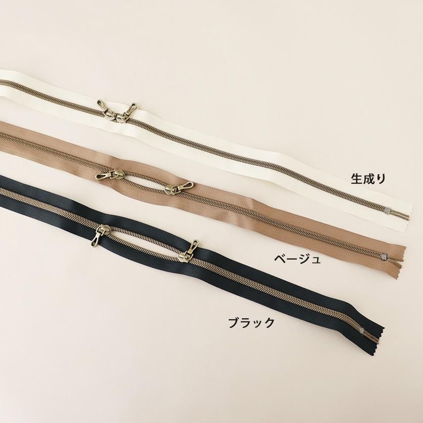 両開きファスナー(60cm/メタル調樹脂)Cloverクロバー 両開きファスナー(60cm/メタル調樹脂)Cloverクロバー