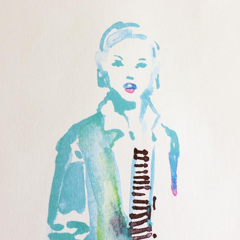 ファブリックポスター：blue coat（舛田善信） - 生地と型紙の