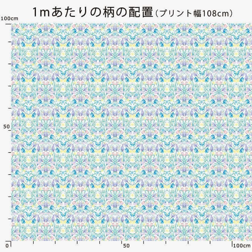 生地見本☆花柄１ つぼみの花（ネイビーブルー）花柄- 布・生地の通販サイト