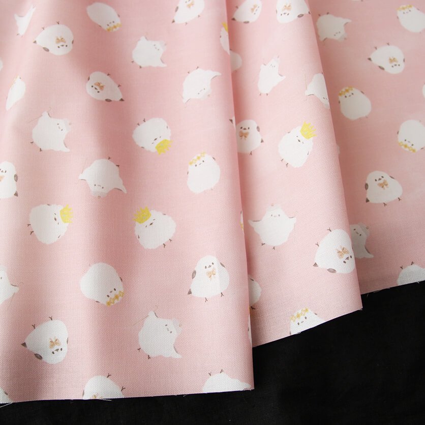 シマエナガ（ピンク）鳥柄- 布・生地の通販サイト：nunocoto fabric