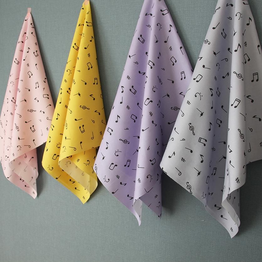 note （ブルーグレー）音符柄- 布・生地の通販サイト：nunocoto