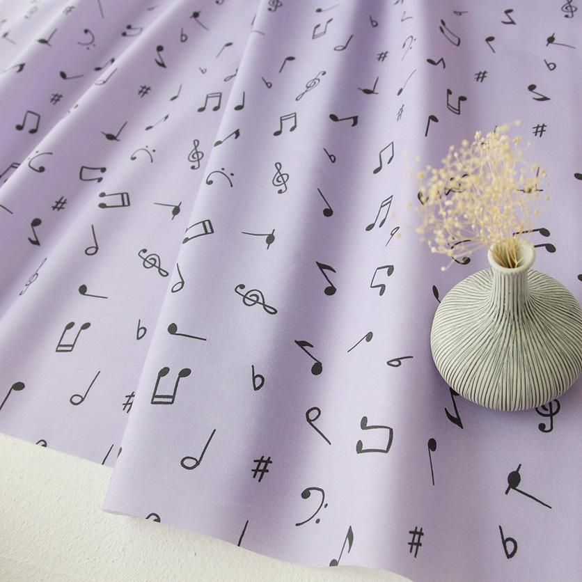 note （ライラック）音符柄- 布・生地の通販サイト：nunocoto fabric