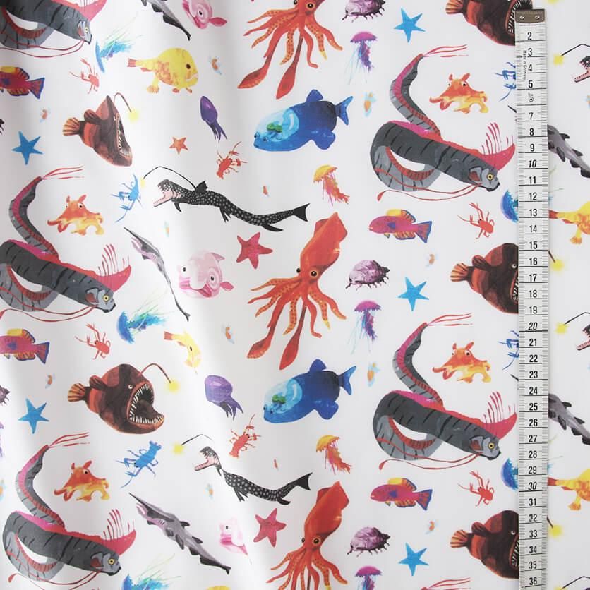 オーダー用生地サンプル 海の生き物4色