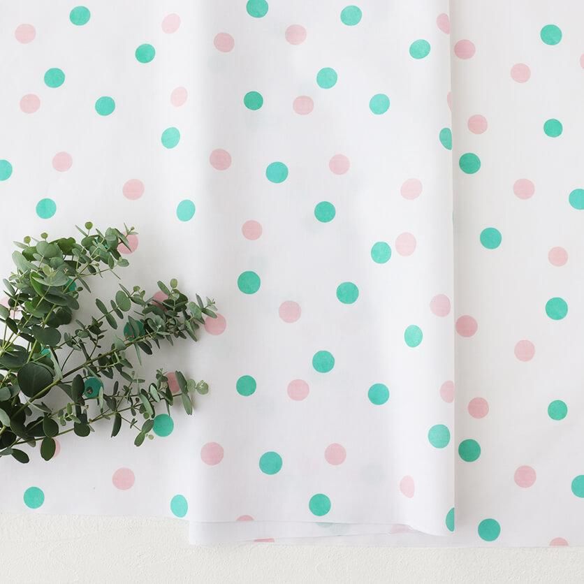 【水玉ページ】 Dots×Dots!（ピンク＆グリーン）ドット（水玉）柄- 布・生地の