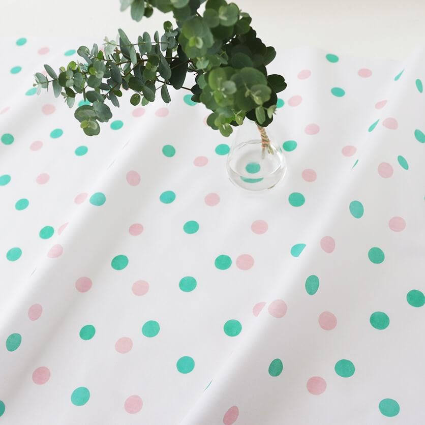 Dots×Dots!（ピンク＆グリーン）ドット（水玉）柄- 布・生地の