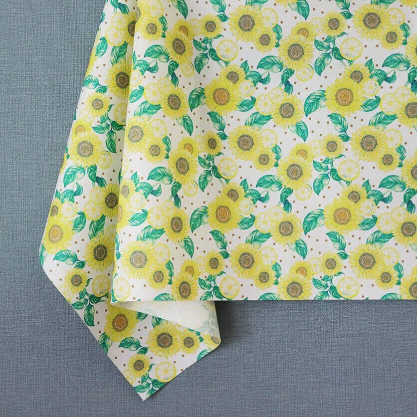 ひまわり畑（ホワイト）花柄- 布・生地の通販サイト：nunocoto