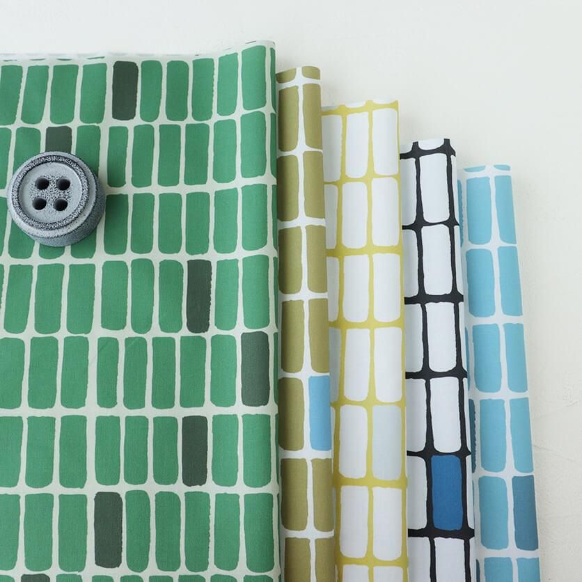 Tile（グレイッシュブルー）チェック柄- 布・生地の通販サイト