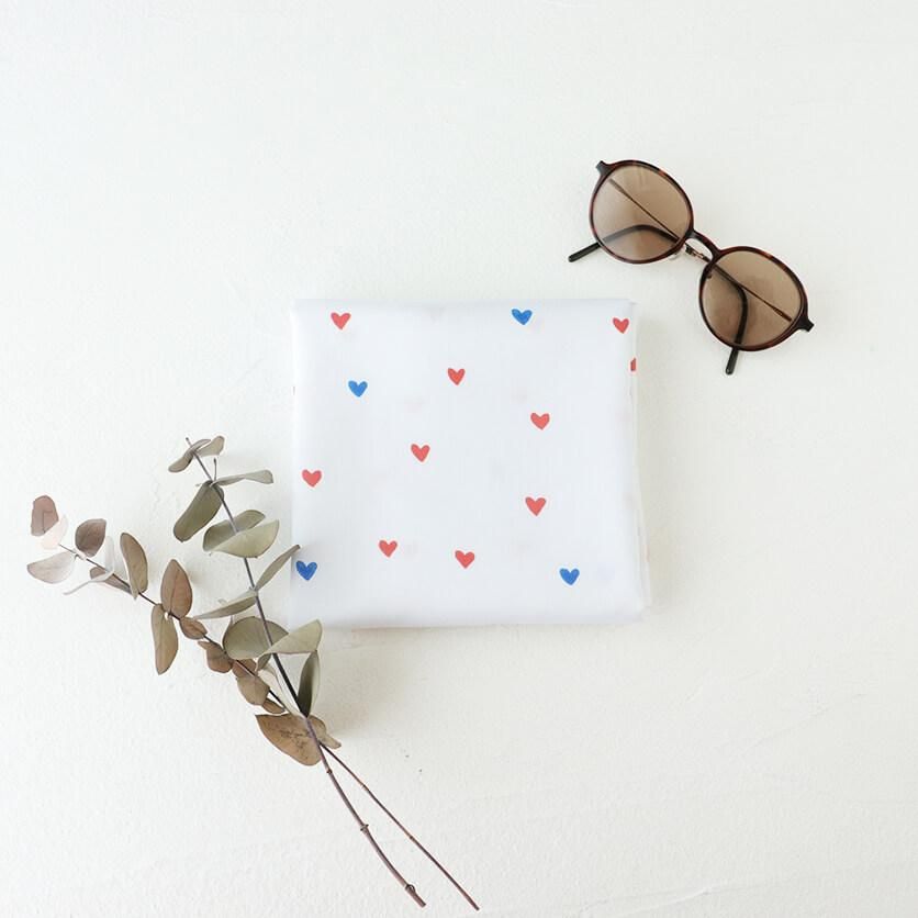 tiny heart（レッド）ハート柄- 布・生地の通販サイト：nunocoto fabric