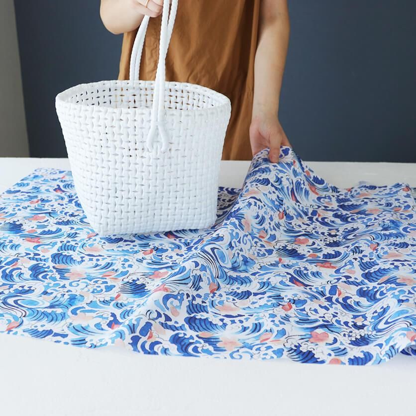 波と桜 花柄- 布・生地の通販サイト:nunocoto fabric 波と桜 花柄- 布・生地の通販サイト:nunocoto fabric
