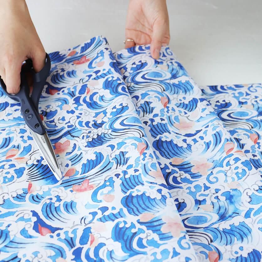 波と桜 花柄- 布・生地の通販サイト:nunocoto fabric 波と桜 花柄- 布・生地の通販サイト:nunocoto fabric