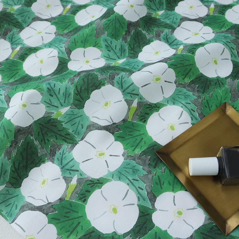 木槿C(グレー)花柄- 布・生地の通販サイト:nunocoto fabric 木槿C(グレー)花柄- 布・生地の通販サイト:nunocoto fabric