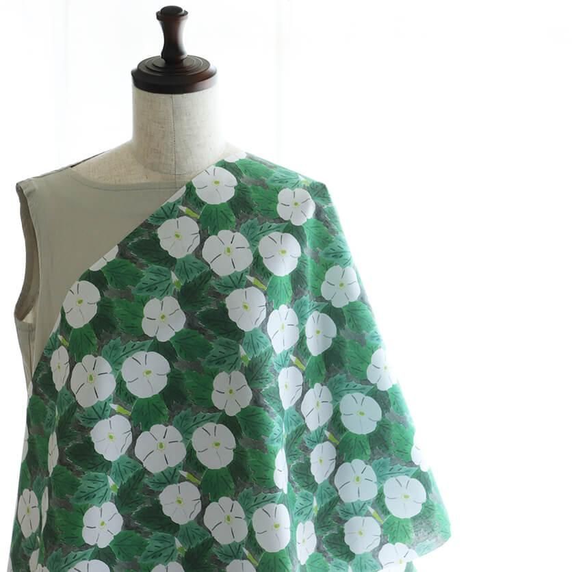 木槿C（グレー）花柄- 布・生地の通販サイト：nunocoto fabric