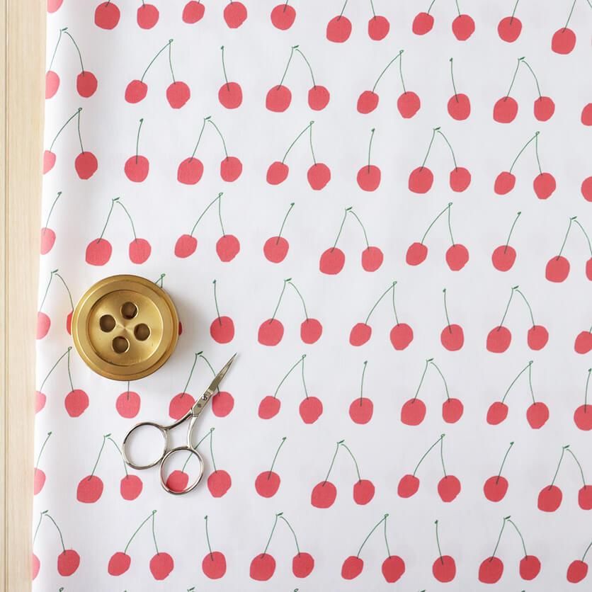 生地見本　さくらんぼ FUWARI 染布 オックス アメリカンチェリー(単位50cm)<br><br