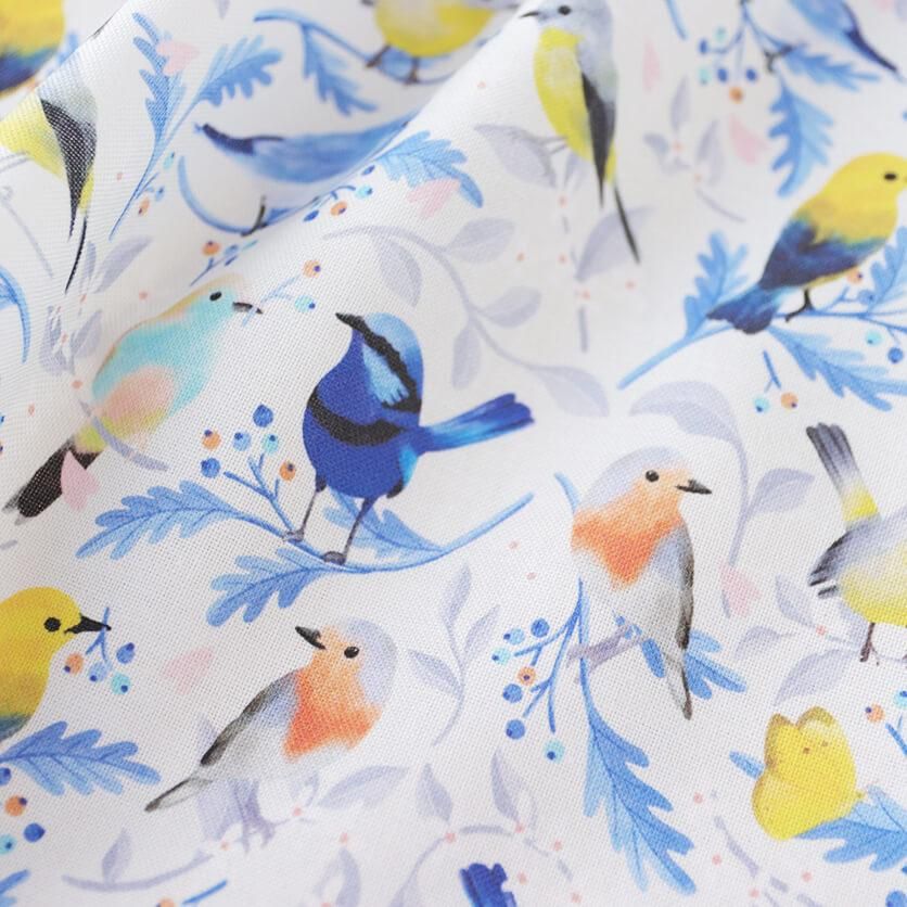ブランド雑貨総合 Lovely Birding（ホワイト）鳥柄- 布・生地の通販サイト お歳暮