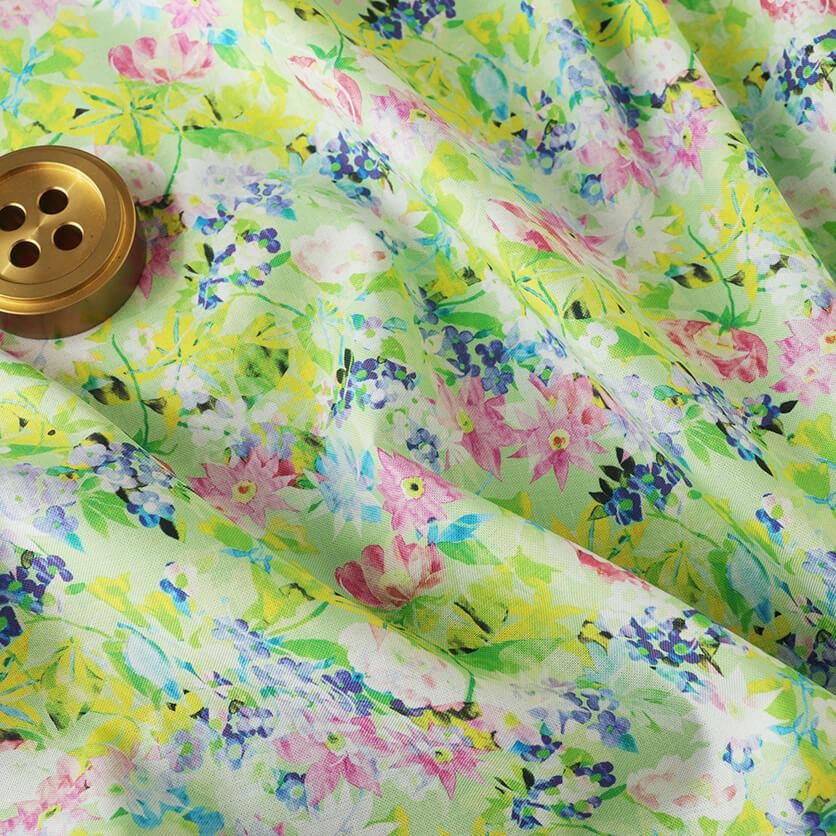 楽園（グリーン）花柄- 布・生地の通販サイト：nunocoto fabric