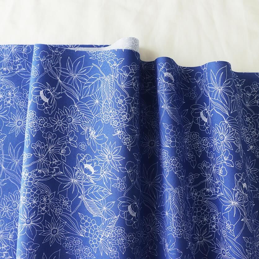 楽園（ネイビー）花柄- 布・生地の通販サイト：nunocoto fabric