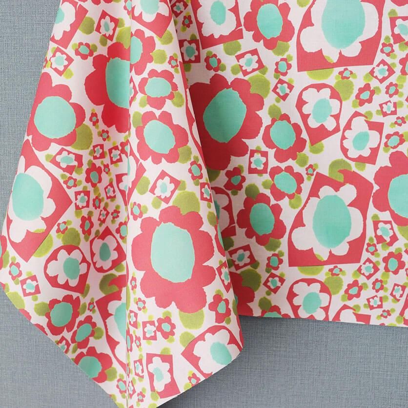 レトロ喫茶花（ピンク）花柄- 布・生地の通販サイト：nunocoto fabric