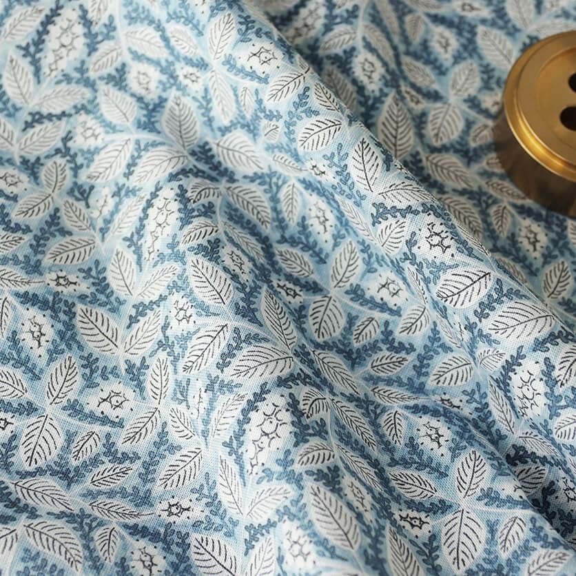 PALERMO アクリル毛布 青系 花柄 biwa（ブルー）びわ・花柄- 布・生地の通販サイト：nunocoto fabric