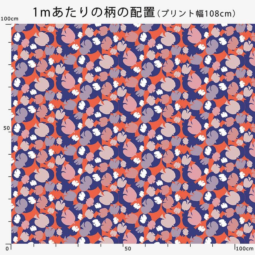 ぽっちゃり鳥（オレンジ）鳥柄- 布・生地の通販サイト：nunocoto fabric