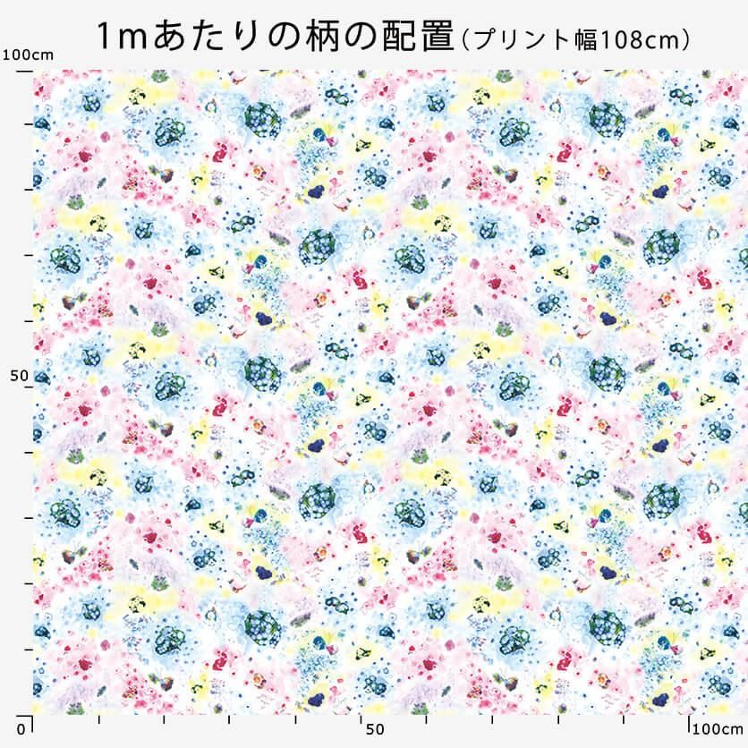 布花いろいろ 花咲く丘》コットン100％ オックス MA-0331～0336 花柄 北欧柄 北欧風