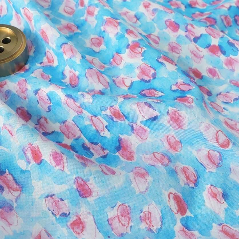 みずみずしいドット（ブルー）水玉・ドット柄- 布・生地の通販