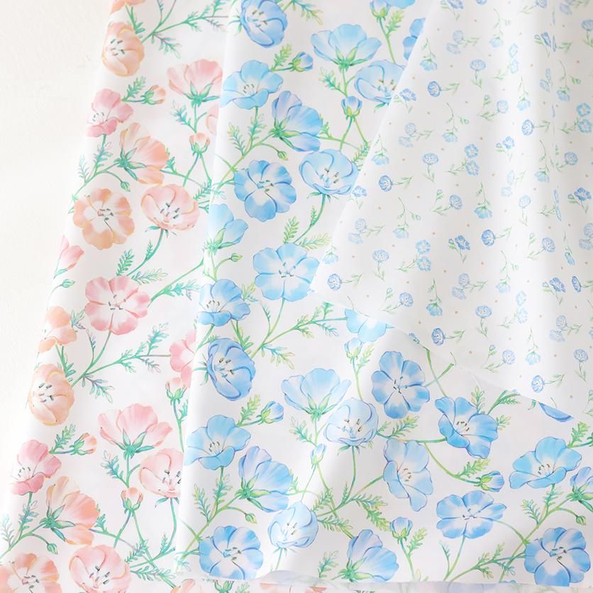 ネモフィラ（ピンク）花柄- 布・生地の通販サイト：nunocoto fabric
