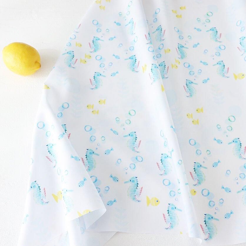 タツノオトシゴ 魚柄- 布・生地の通販サイト:nunocoto fabric タツノオトシゴ 魚柄- 布・生地の通販サイト:nunocoto fabric