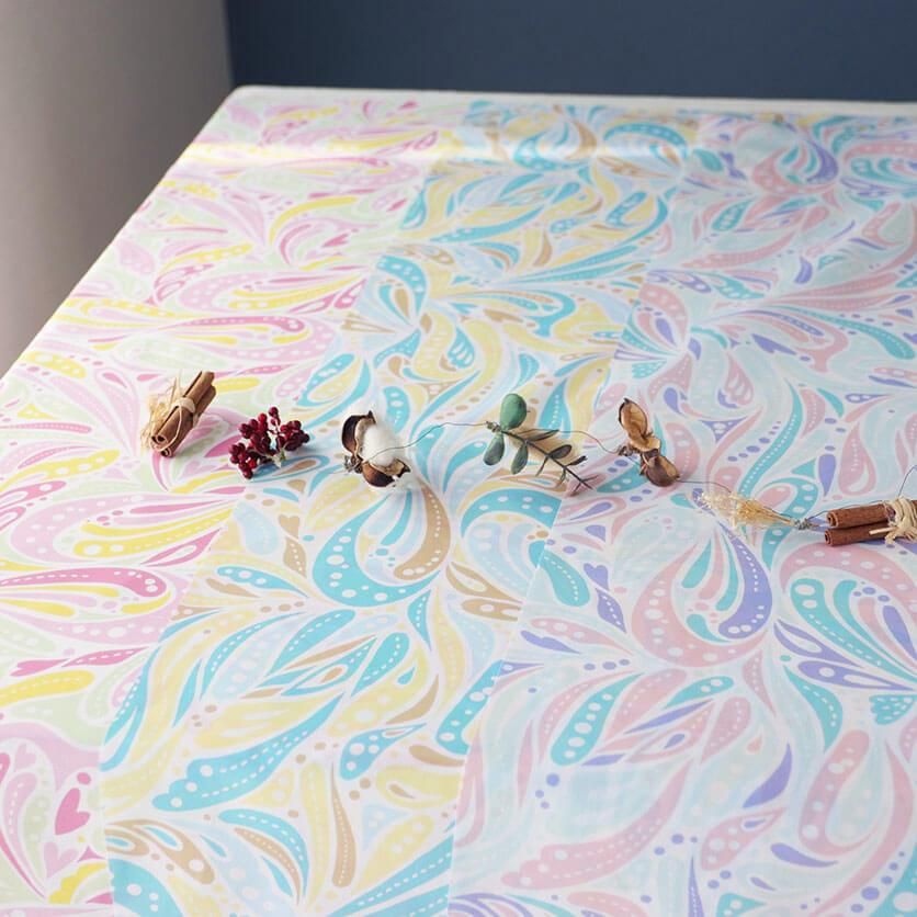 Groovy Splash（シャーベットグリーン＆ピンク）花柄- 布・生地の通販