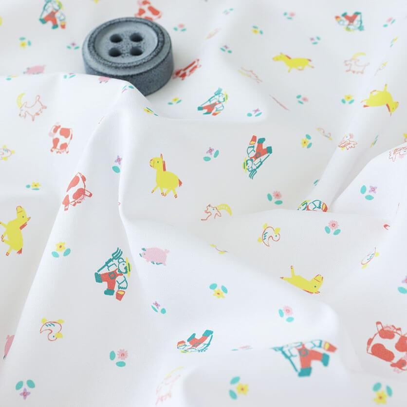 farm（レッド）- 布・生地の通販サイト：nunocoto fabric