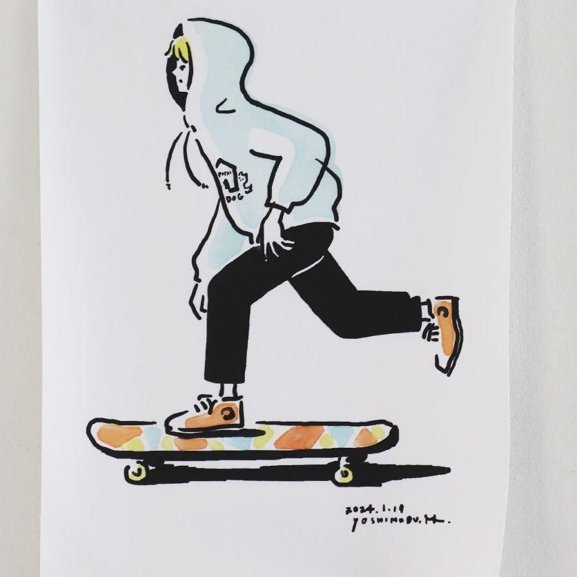 ファブリックポスター：スケボー少年（舛田善信） | nunocoto fabric