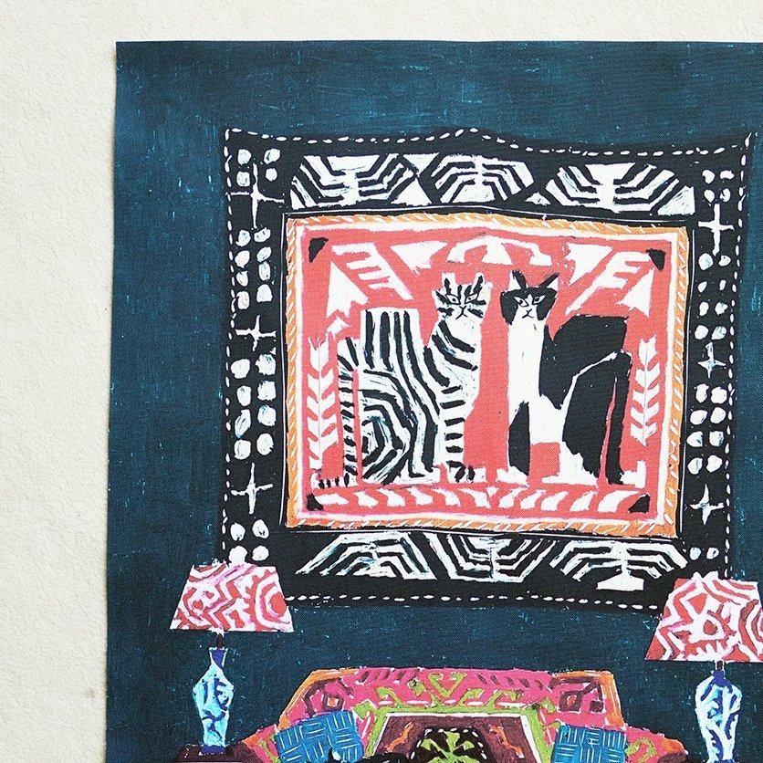 ファブリックポスター：大きいタペストリーのある部屋（タムロアヤノ