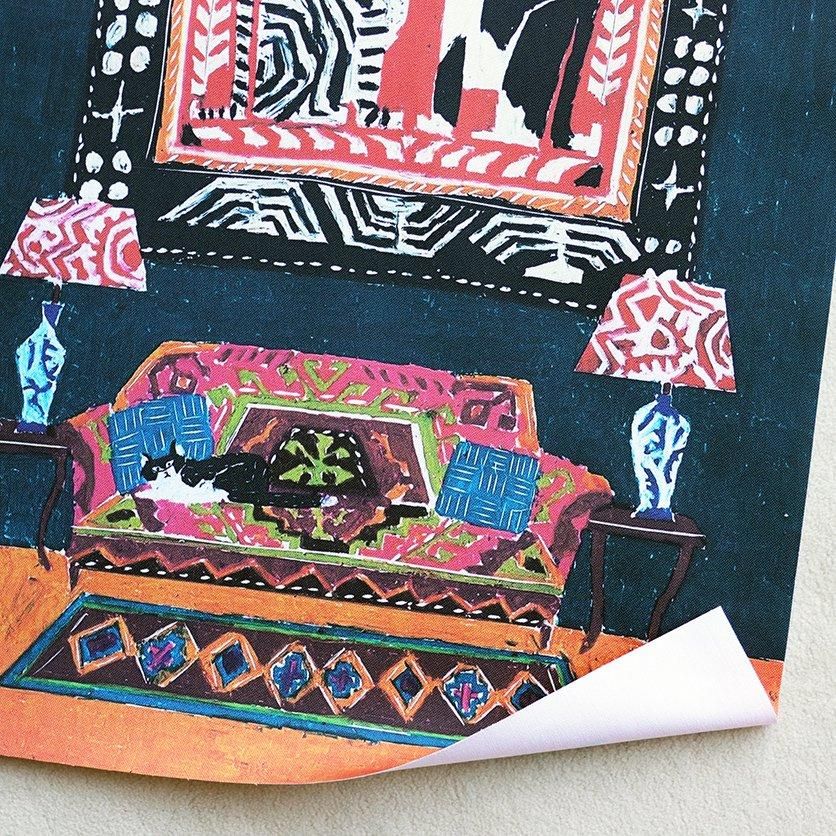 ファブリックポスター：大きいタペストリーのある部屋（タムロアヤノ