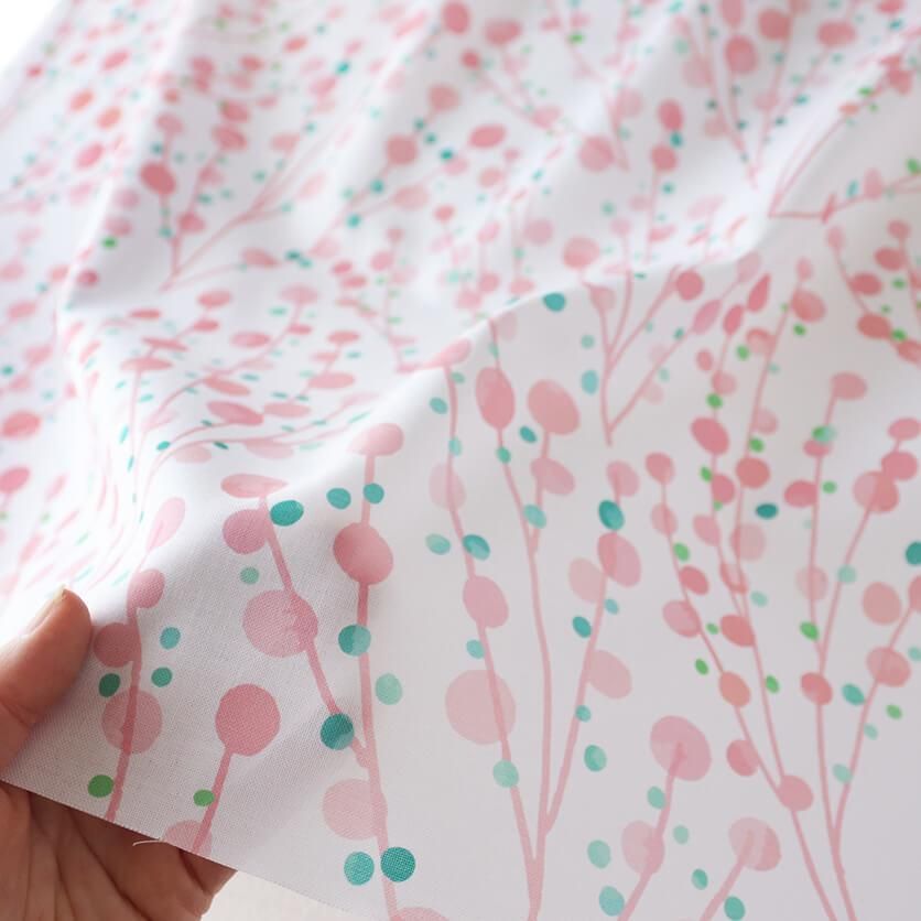 花咲くとき(サクラピンク)花柄- 布・生地の通販サイト 花咲くとき(サクラピンク)花柄- 布・生地の通販サイト