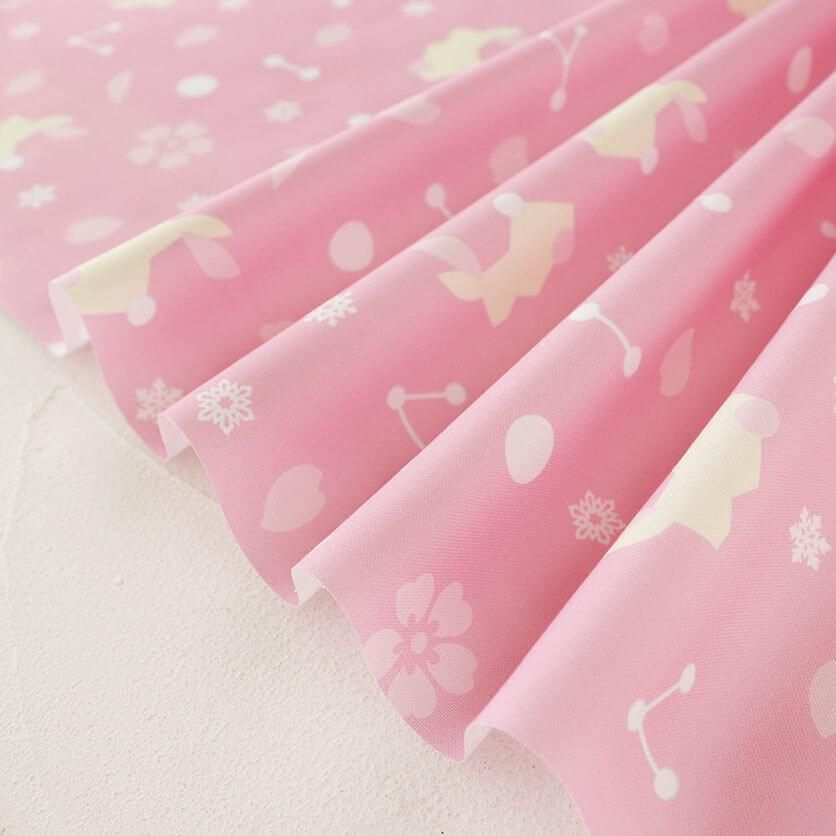 雪うさぎサクラ色 mini（ピンク）うさぎ柄- 布・生地の通販