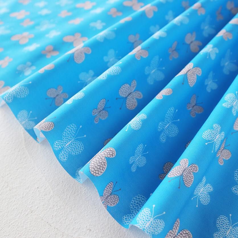 バタフライ（ブルー）蝶柄- 布・生地の通販サイト：nunocoto fabric