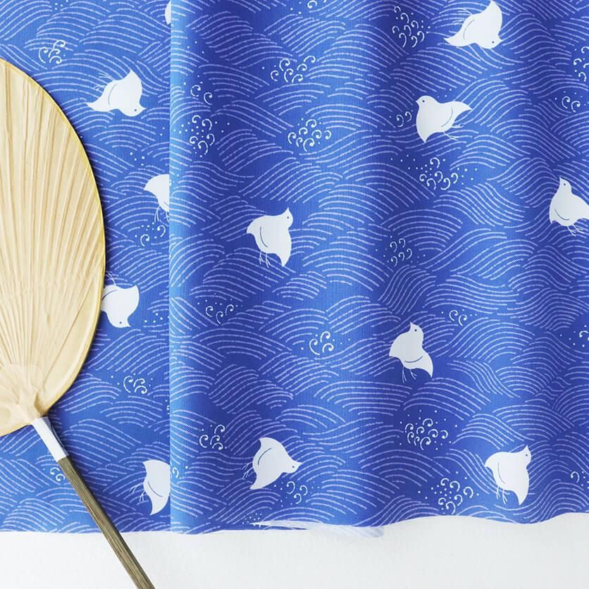 浜千鳥(青海波)鳥柄- 布・生地の通販サイト:nunocoto fabric 浜千鳥(青海波)鳥柄- 布・生地の通販サイト:nunocoto fabric