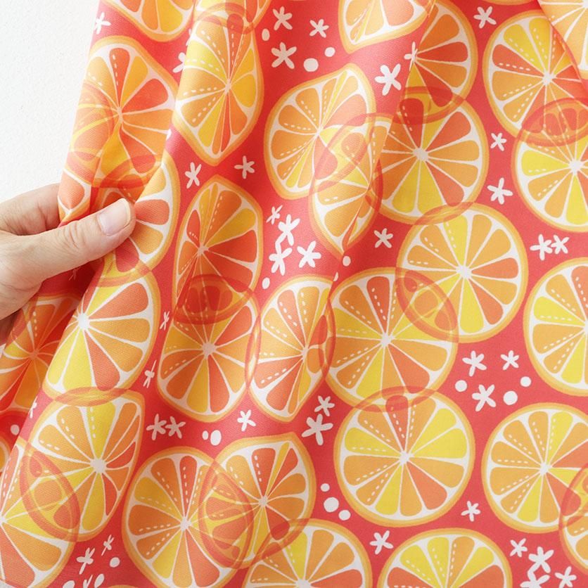 オレンジ・パラダイス（サマーレッド）フルーツ柄- 布・生地の