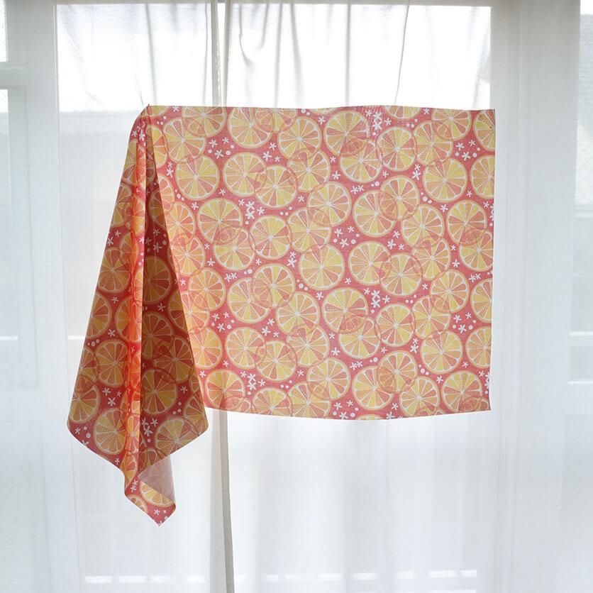 オレンジ・パラダイス（サマーレッド）フルーツ柄- 布・生地の