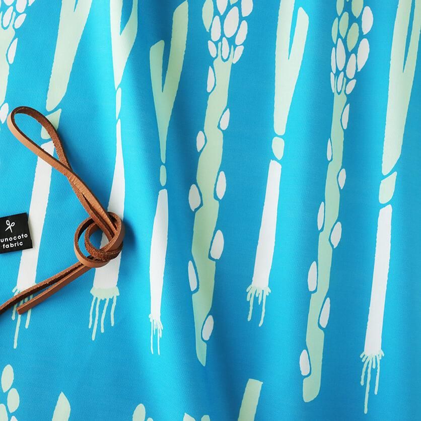 緑野菜のパレード（ブルー）野菜柄- 布・生地の通販サイト：nunocoto