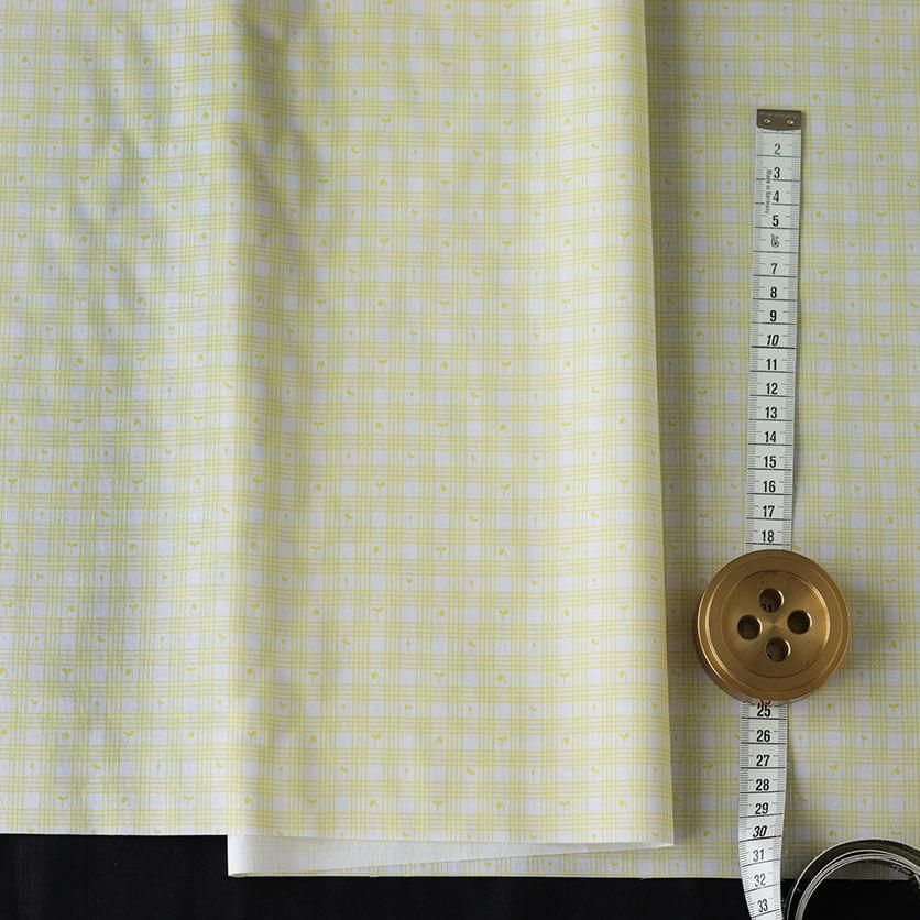 ラインチェック＆Sprout（ラインイエロー）チェック柄- 布・生地の通販