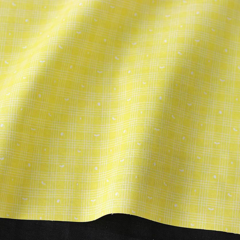 ラインチェック＆Sprout（イエロー）チェック柄- 布・生地の通販