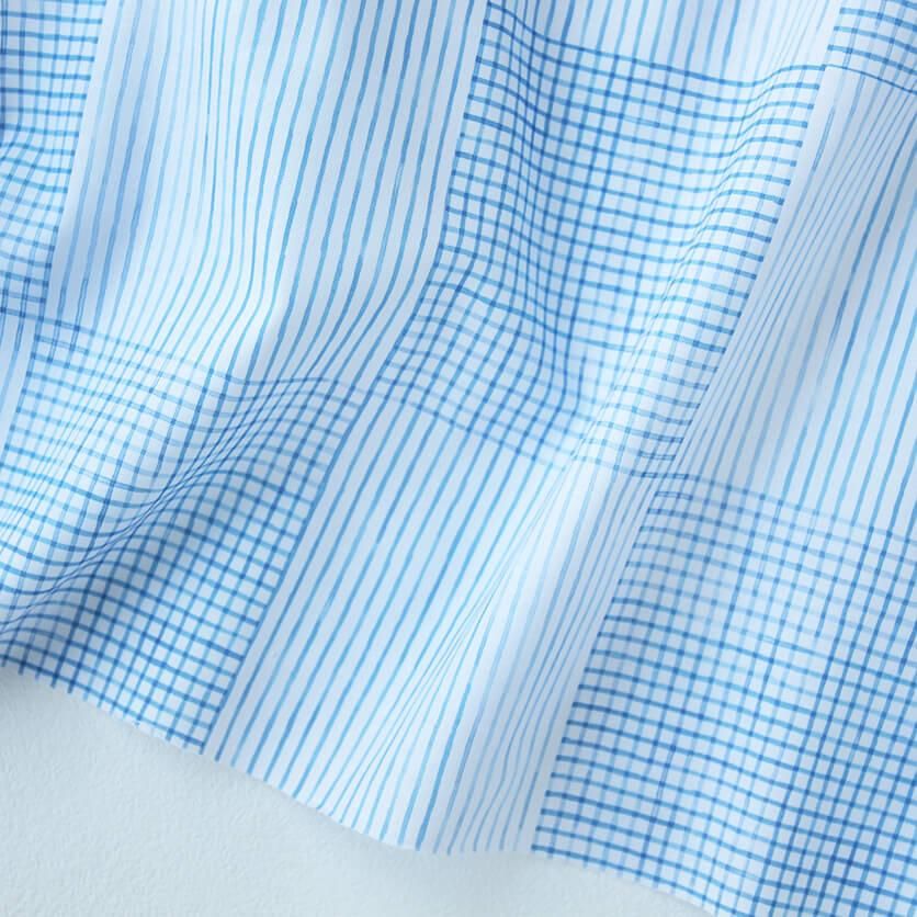 Blue check&stripe チェック・ストライプ柄- 布・生地の通販サイト