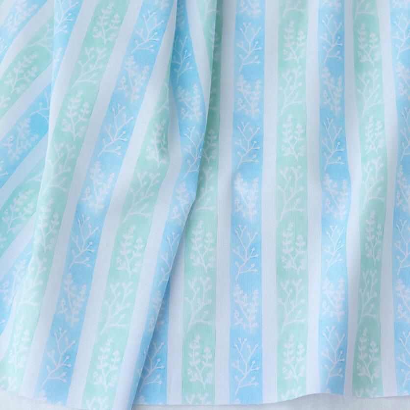 botanical_stripe（ブルーグリーン）ストライプ柄- 布・生地の通販