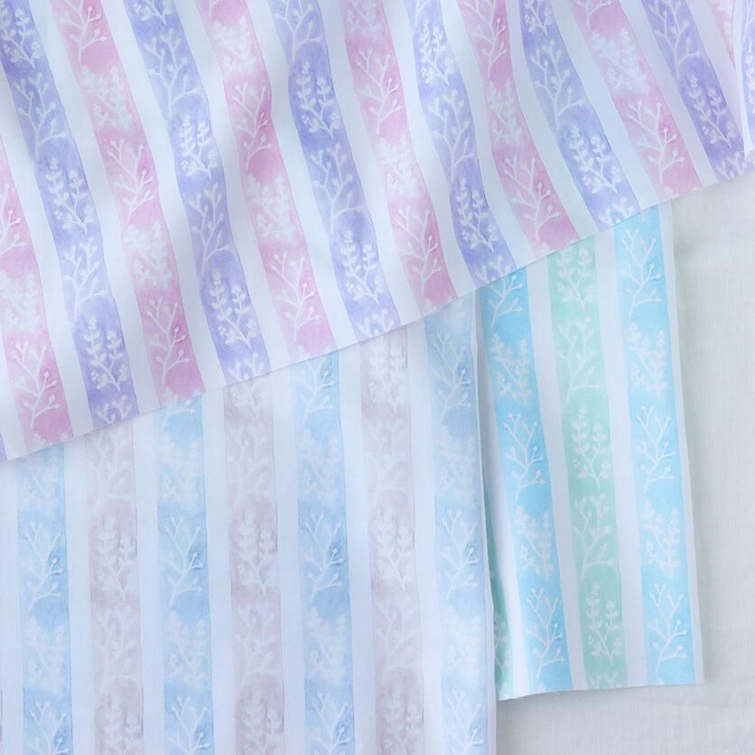 botanical_stripe（ブルーグリーン）ストライプ柄- 布・生地の通販