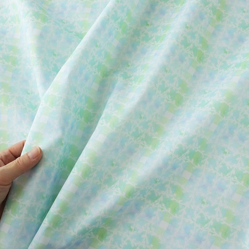see through check(ミントグリーン)チェック柄- 布・生地の see through check(ミントグリーン)チェック柄- 布・生地の