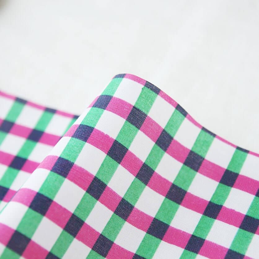 MANATSUBI（ピンク×グリーン）チェック柄- 布・生地の通販サイト