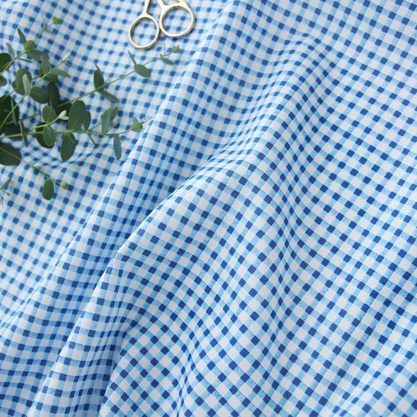 NATSUBI（ブルー）チェック柄- 布・生地の通販サイト：nunocoto fabric