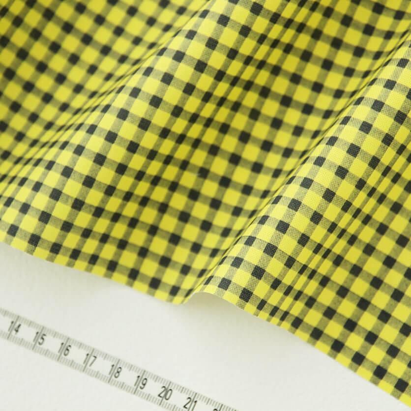 アトリエgg21 イエローチェック NATSUBI（イエロー）チェック柄- 布・生地の通販サイト